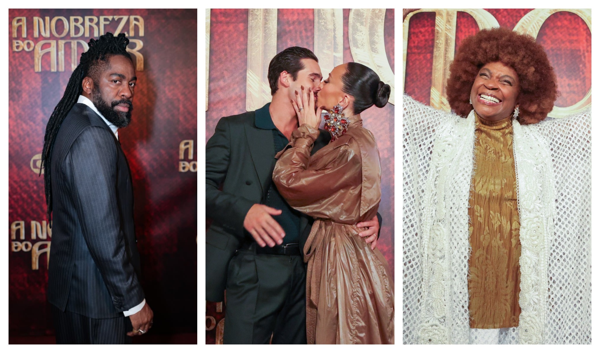 Looks de gala, casal aos beijos e retorno de medalhões: veja o que rolou na festa de lançamento de A Nobreza do Amor