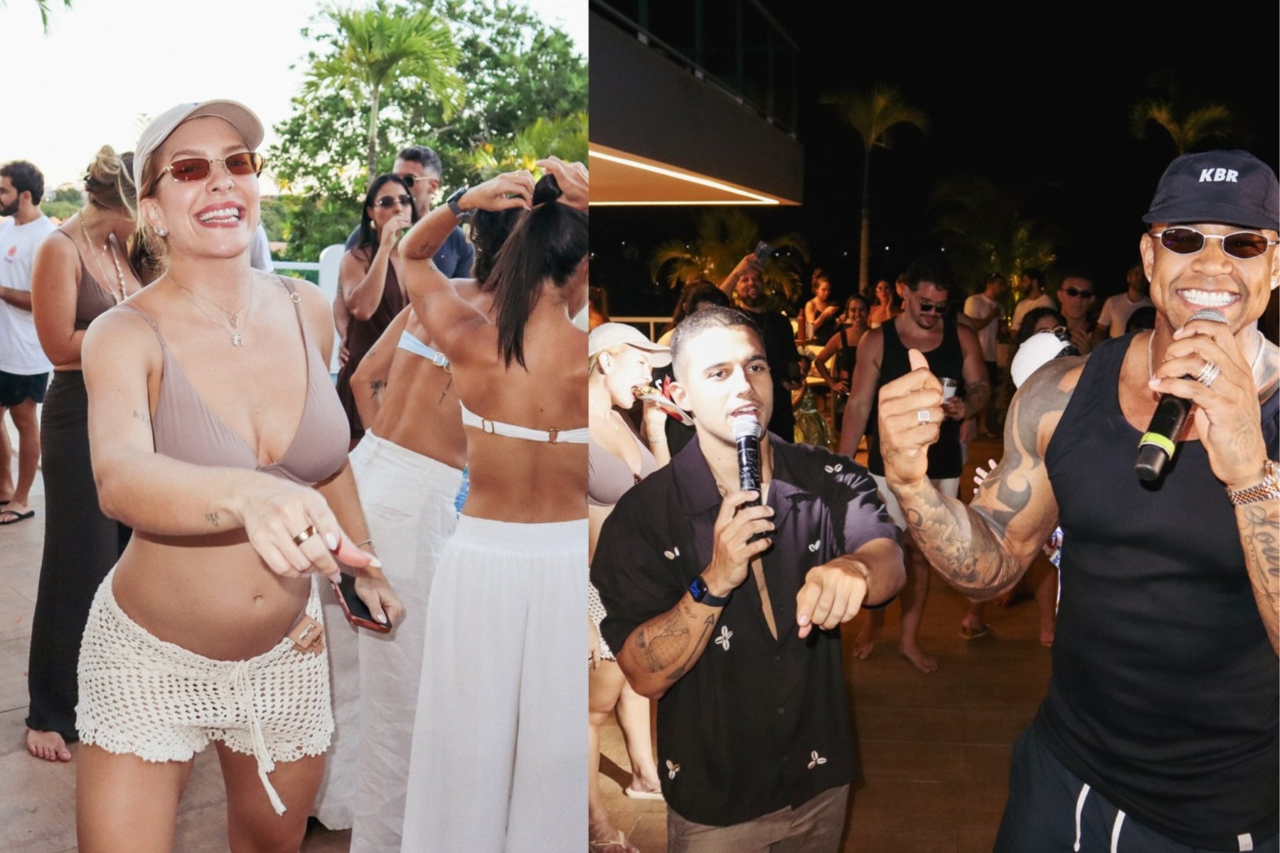 Gravidíssima, Lore Improta mostra confraternização com funcionários e show de Léo Santana