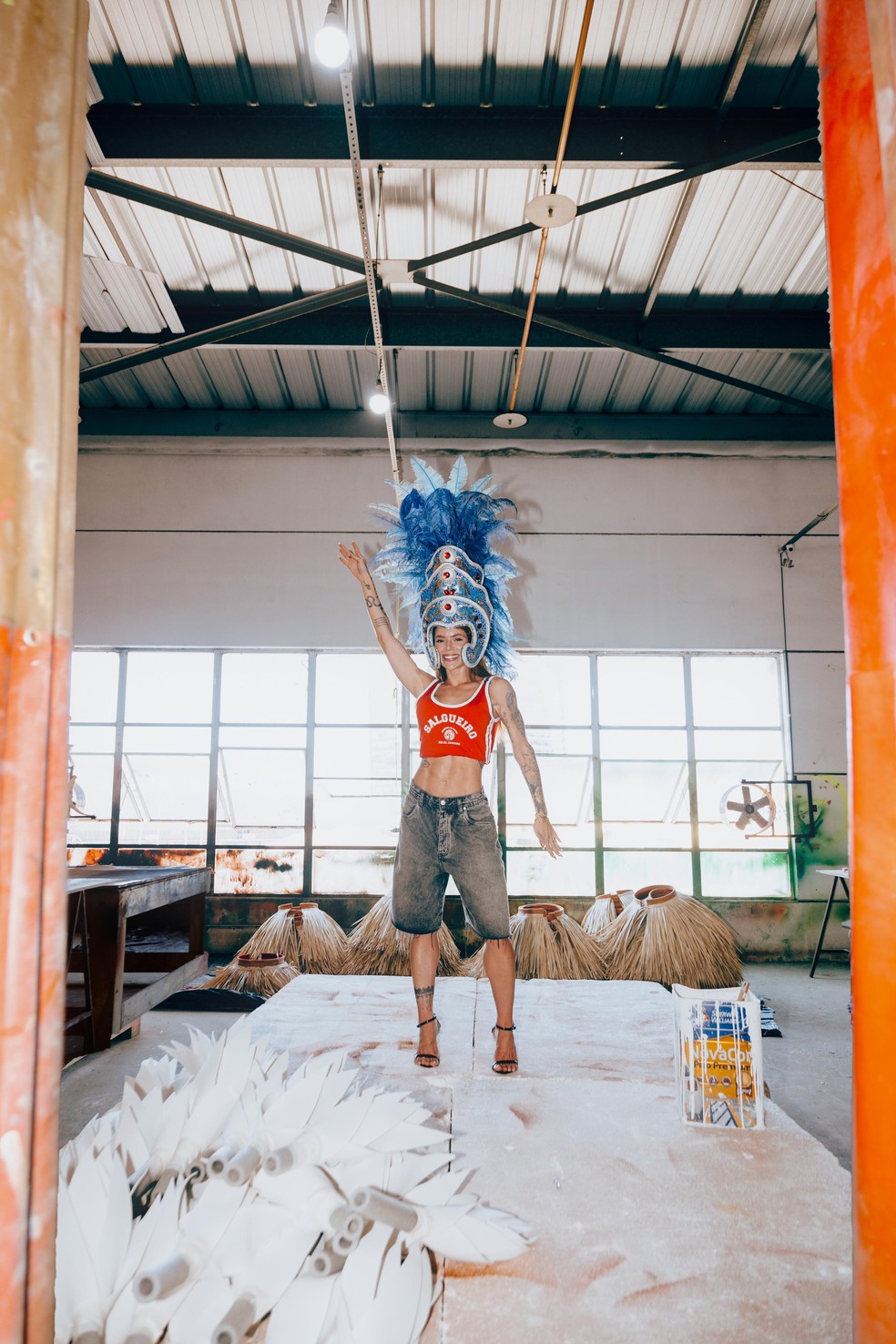 Thaís Vasconcellos desfila pelo Salgueiro em 2025 — Foto: Matheus Yashi