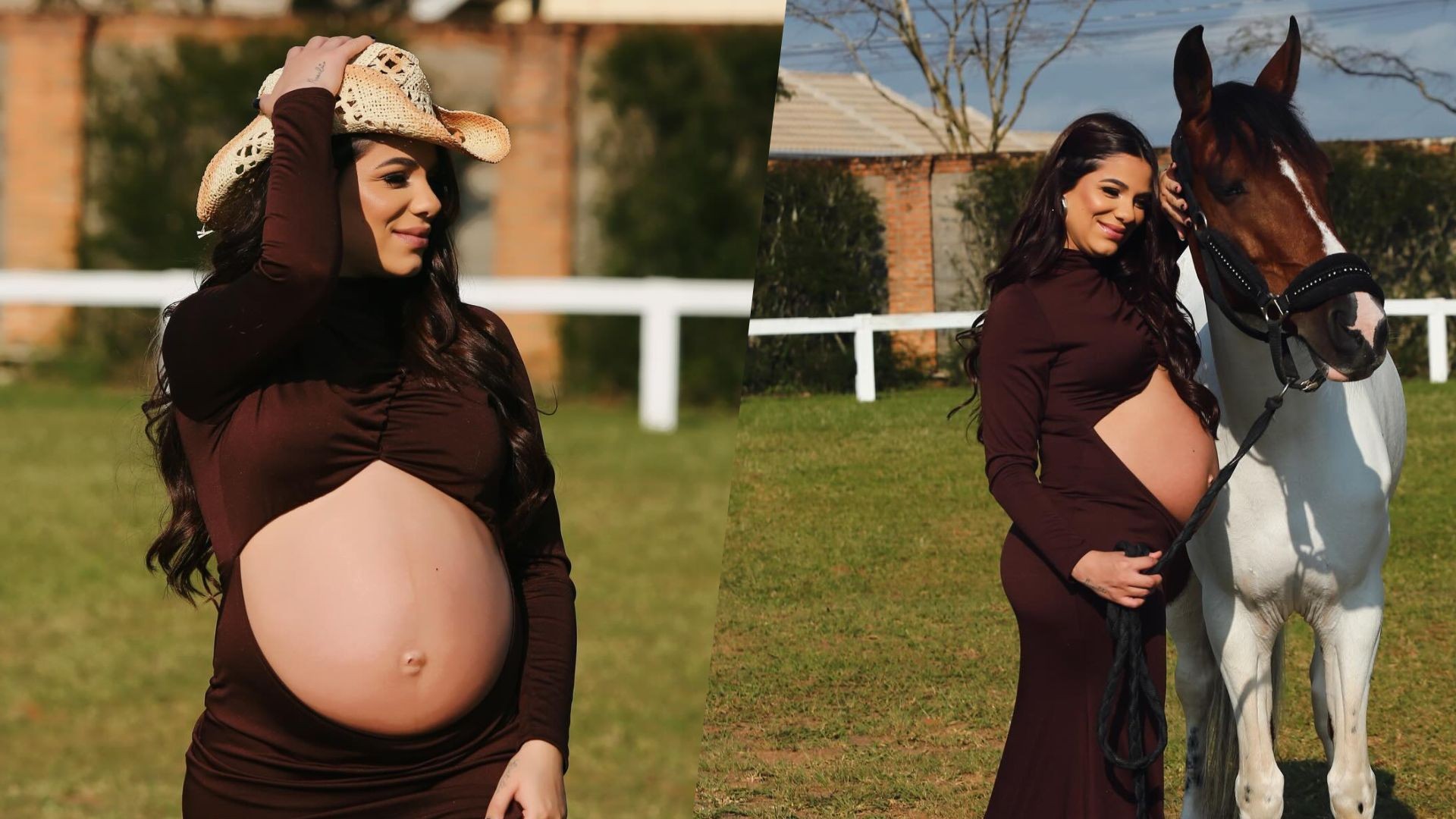 Key Alves posa com cavalo e exibe barrigão na reta final de gravidez: 'Passa um filme'