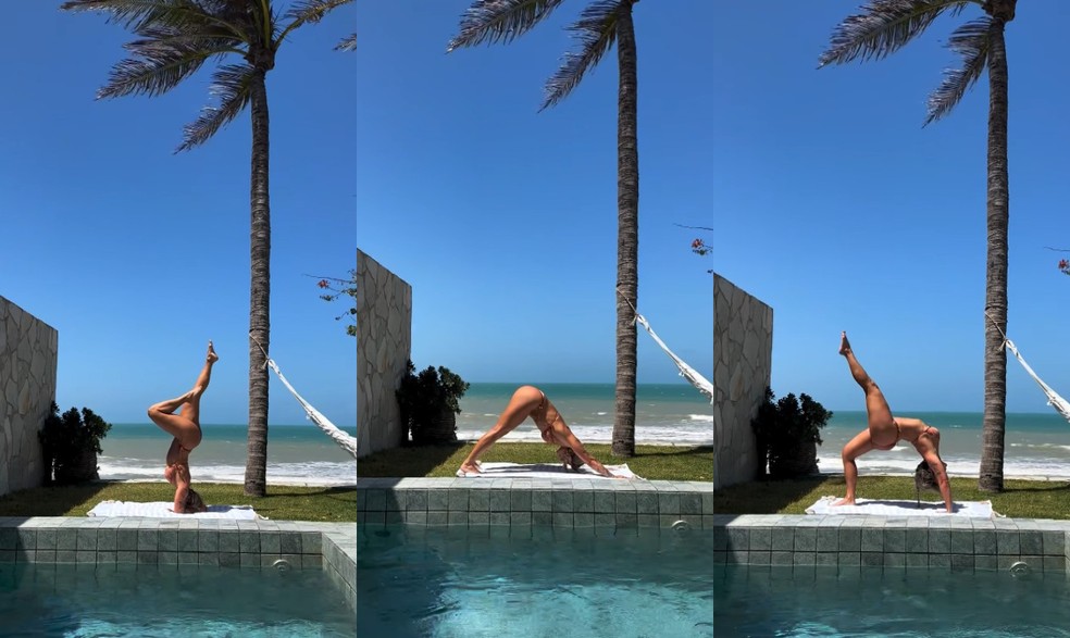 Renata Dávila compartilha registros de yoga nas redes sociais — Foto: Reprodução da Internet