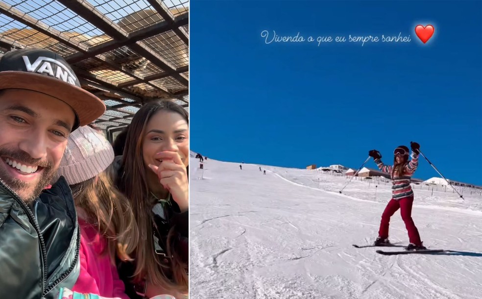 Lexa esquia em viagem com noivo e enteada: 'Vivendo o que sempre sonhei' — Foto: Reprodução/Instagram