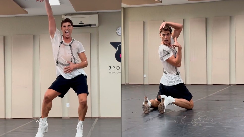 Reynaldo Gianecchini mostra bastidor de ensaio de dança vogue — Foto: Reprodução/Instagram