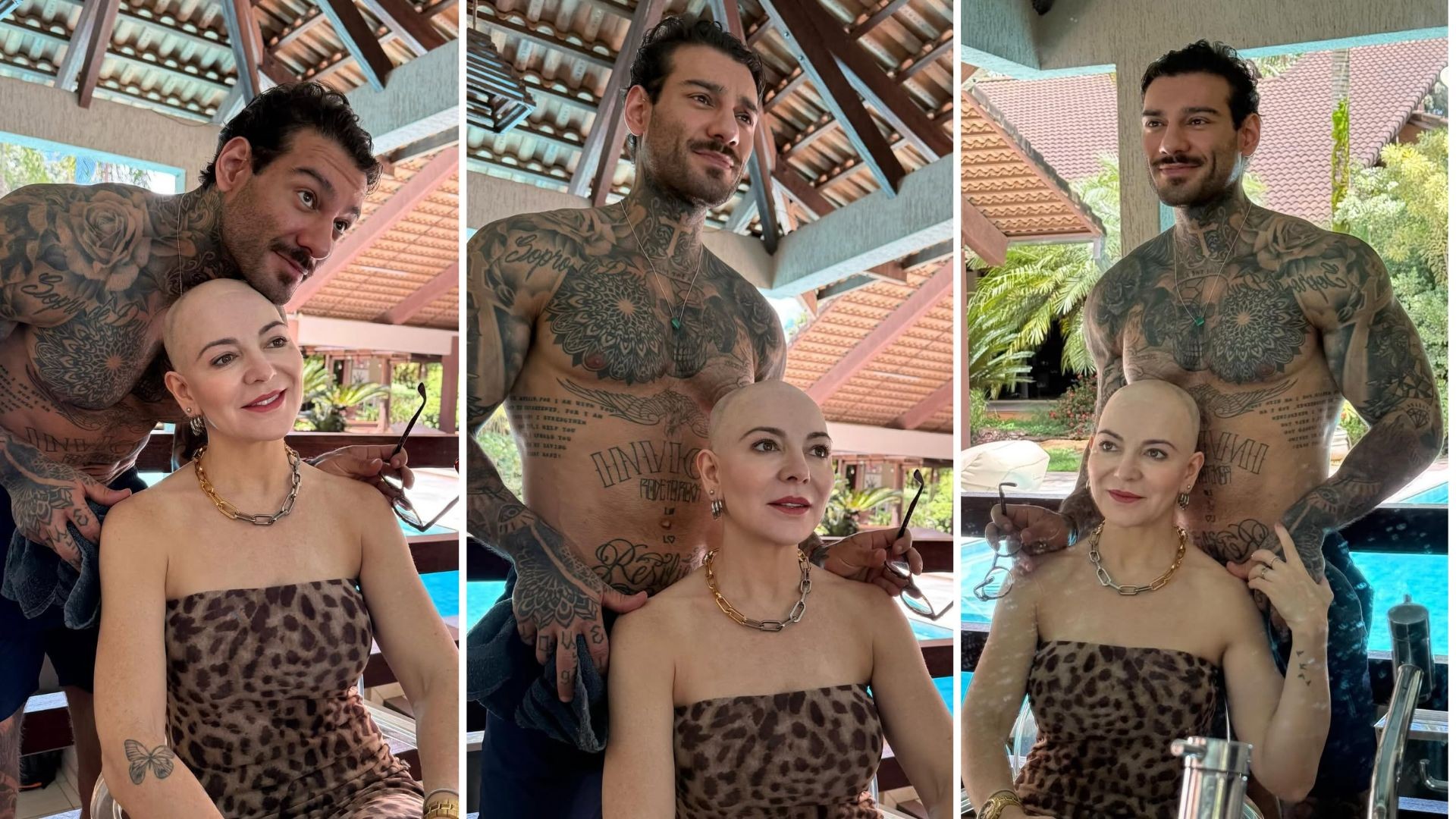 Lucas Lucco homenageia mãe após ela raspar a cabeça por doença autoimune: 'Corajosa'