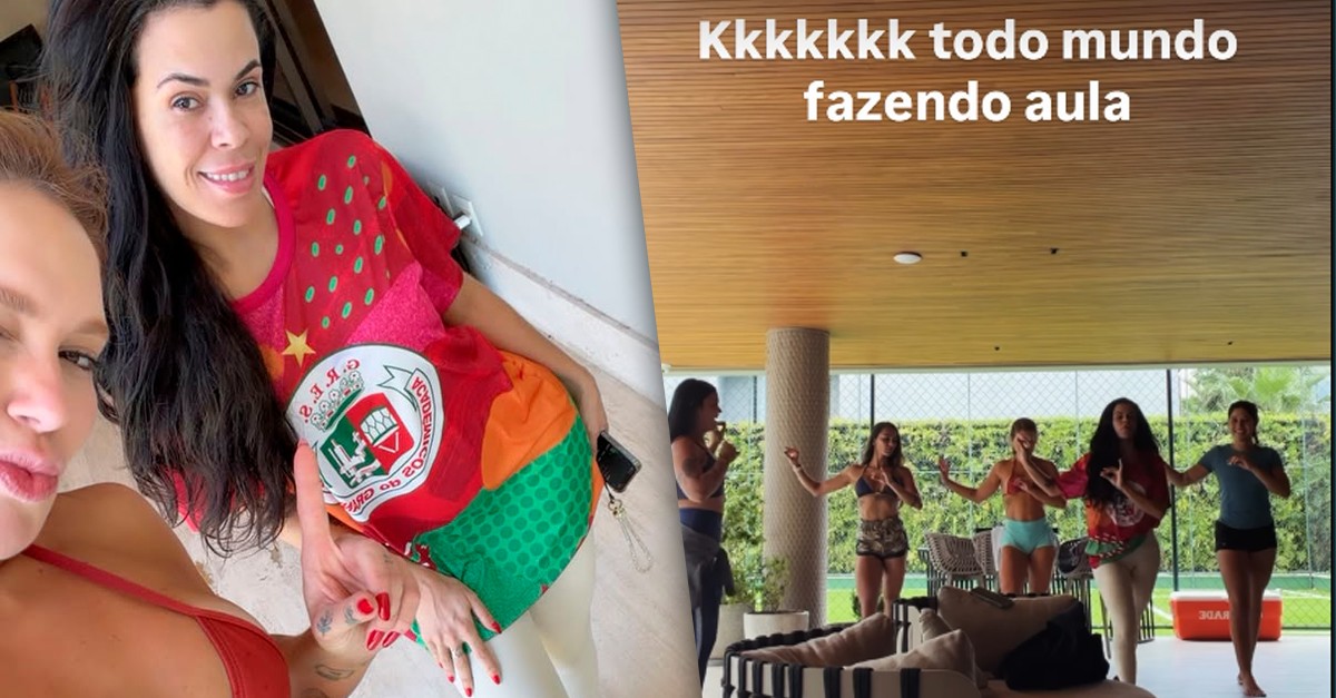 Em mansão de Vini Jr, Virginia faz aulas de samba com Tainá Castro e amigas