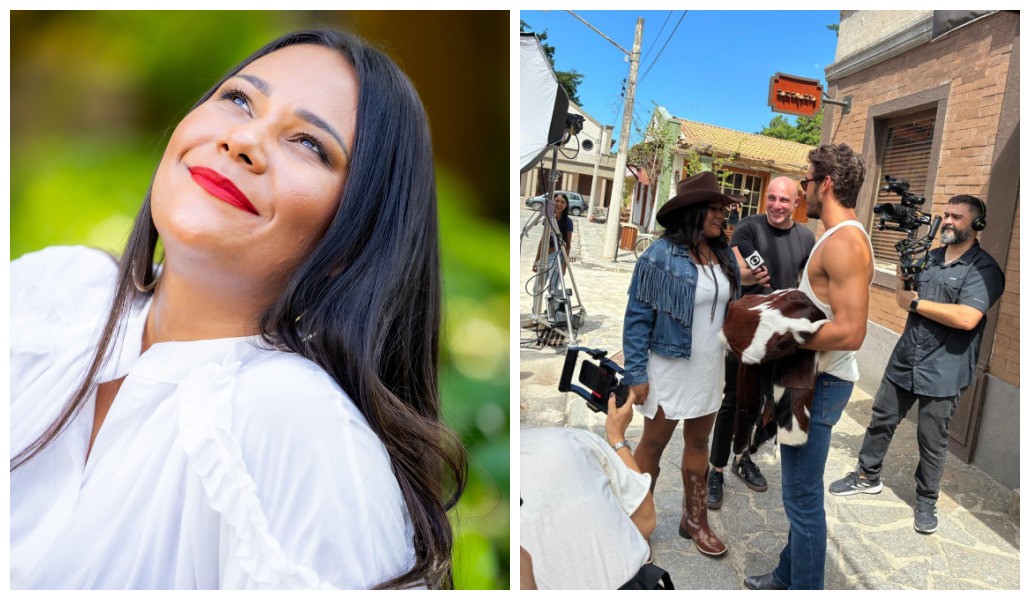 Chaiany visita set de gravação de Coração Acelerado