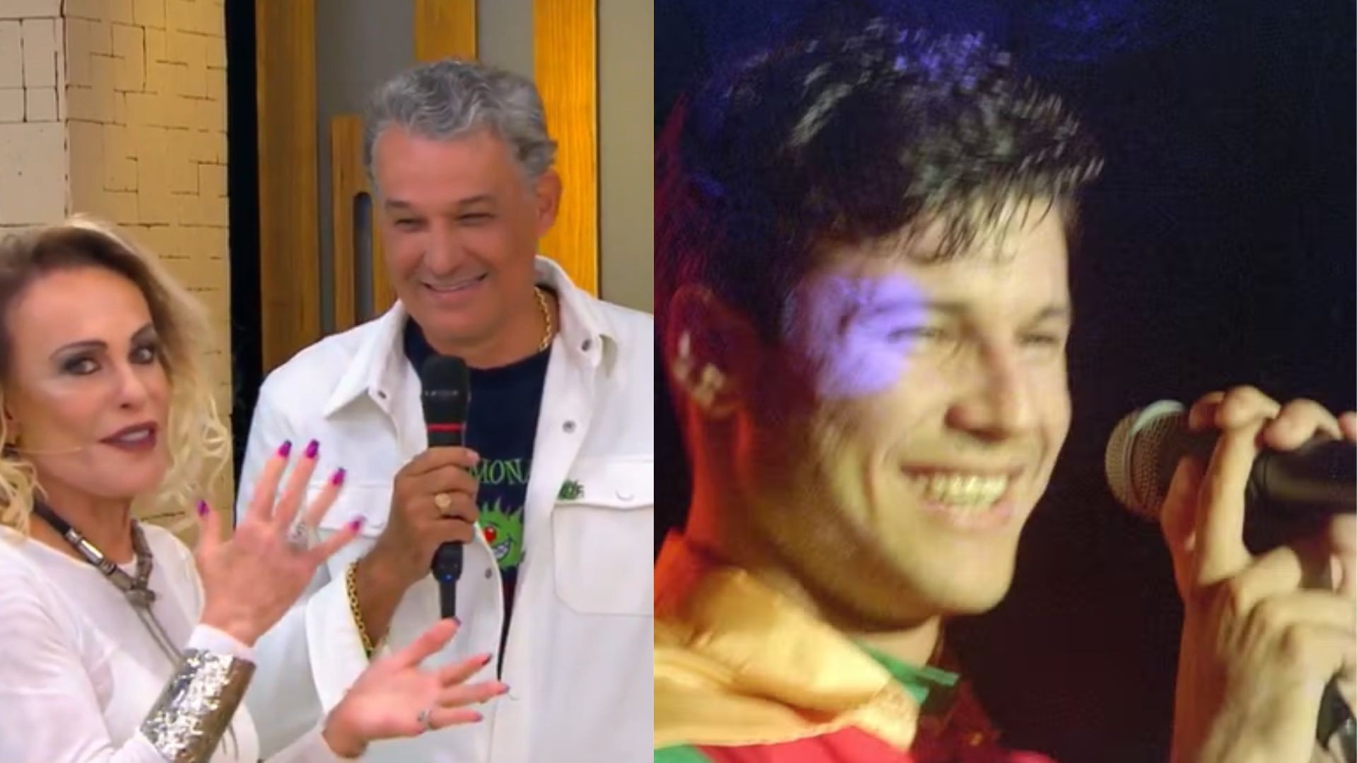 Ana Maria Braga se surpreende com semelhança de Jorge, primo de Dinho, com o cantor do Mamonas Assassinas