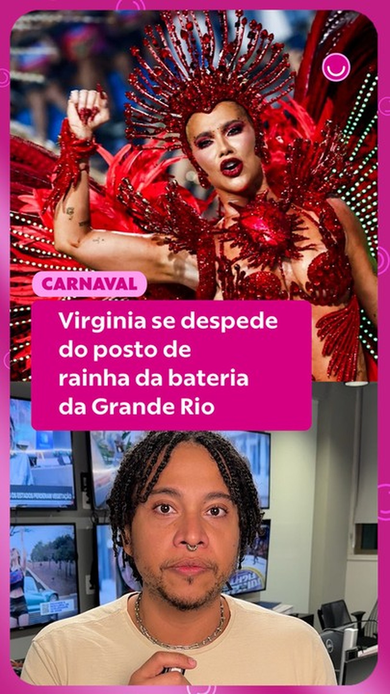 Virginia deixa posto de rainha de bateria da Grande Rio: 'Coração apertado