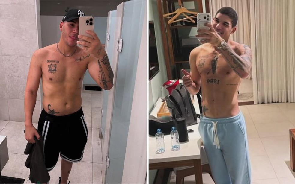 Z� Vaqueiro antes e depois da mudan�a de rotina � Foto: Reprodu��o Instagram