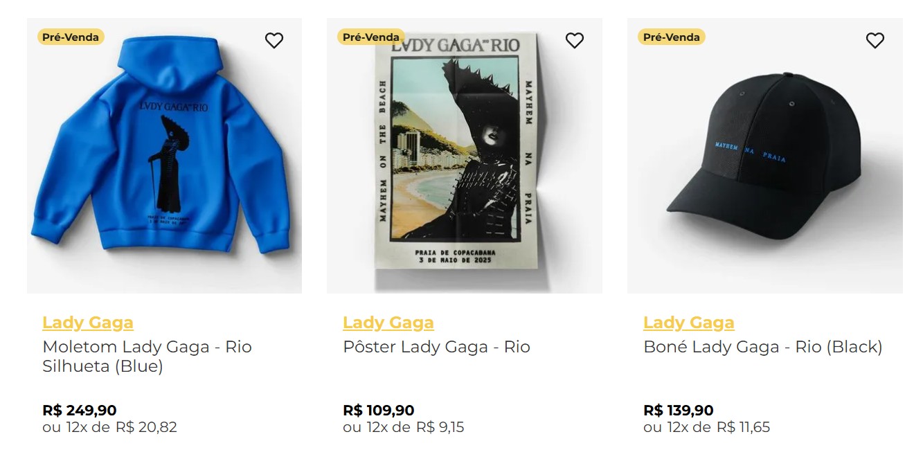 Lady Gaga no Rio: site oficial da cantora começa a vender camisetas de show no Brasil