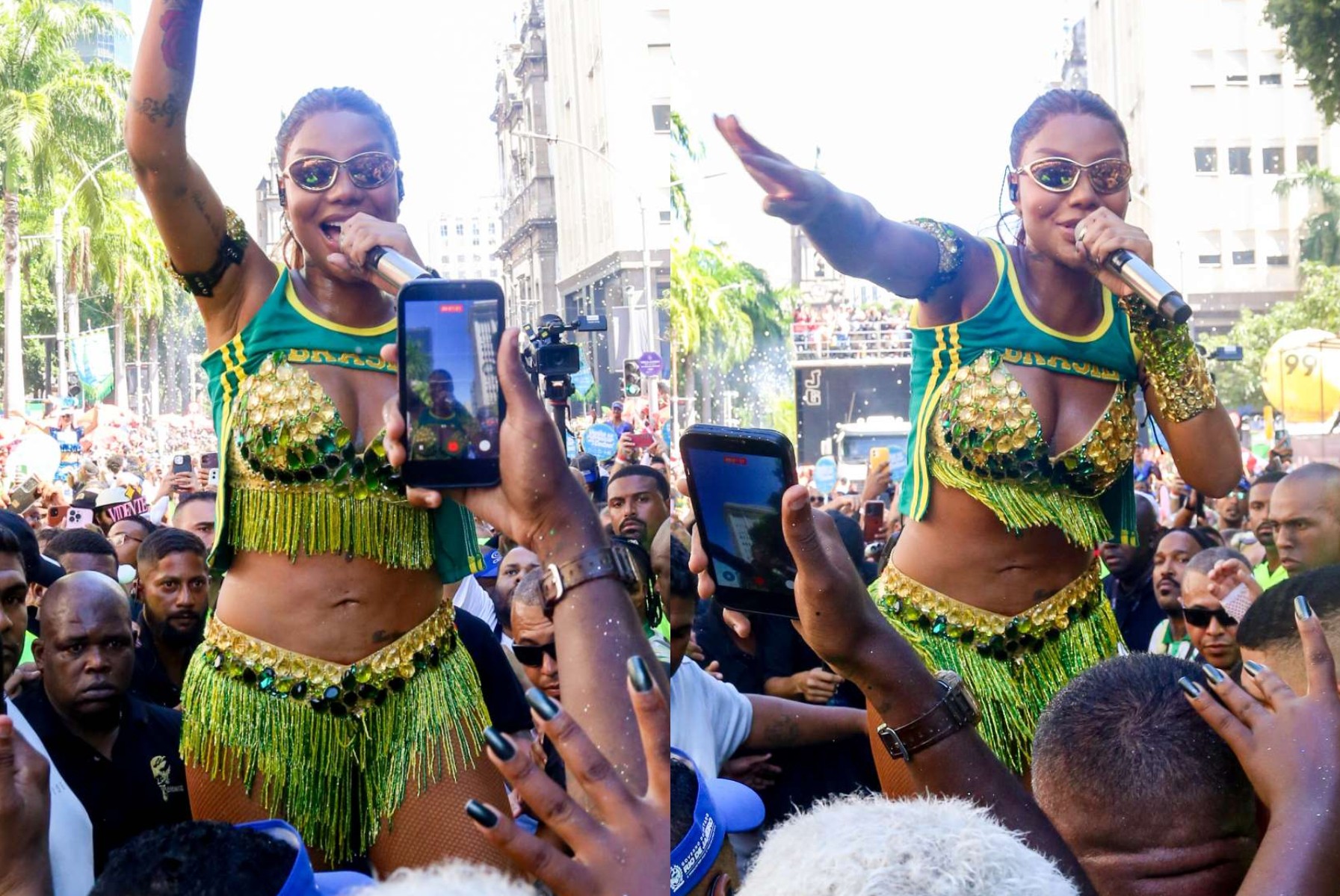 Ludmilla desce do trio e vai para 'pipoca' no próprio bloco