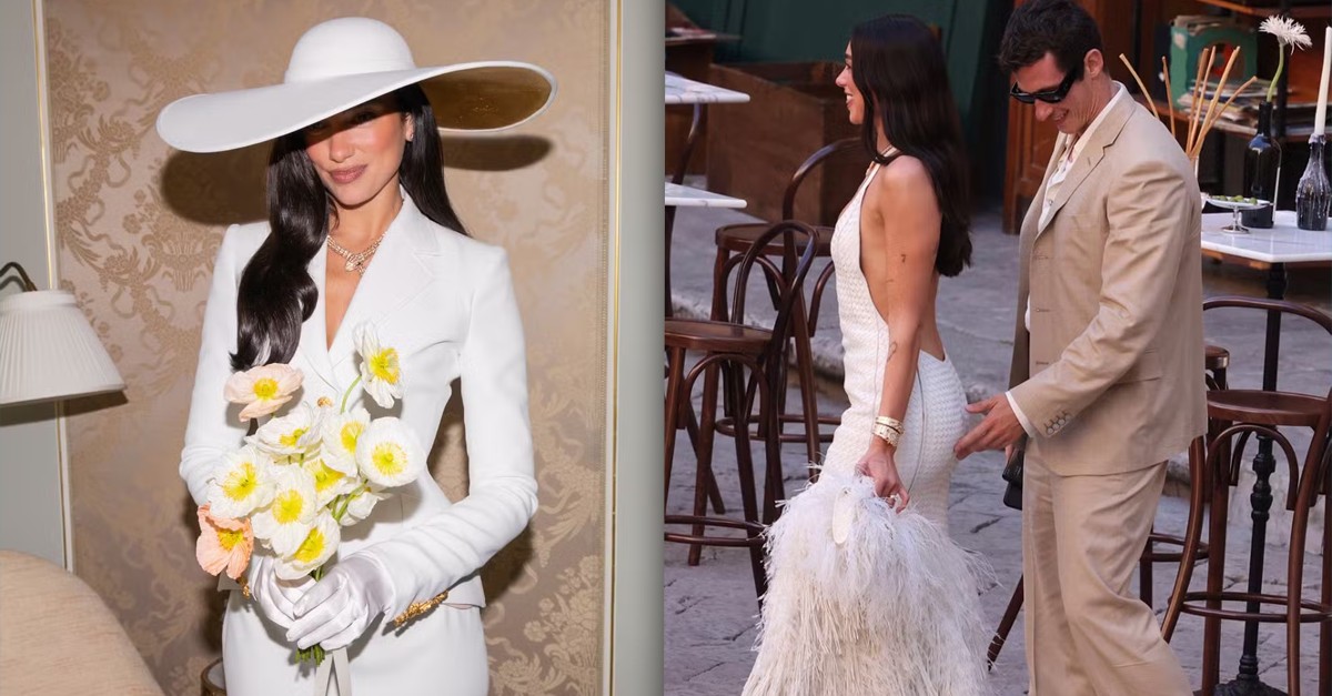 Schiaparelli, Bottega Veneta e mais: relembre os looks usados por Dua Lipa nas celebrações do seu casamento