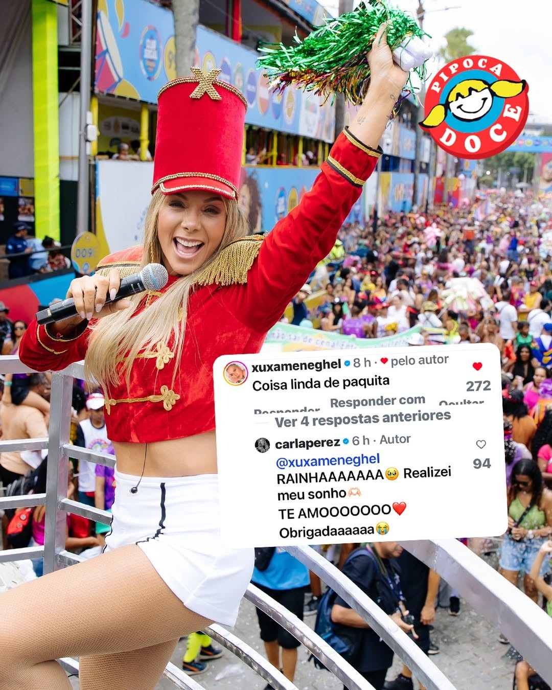 Carla Perez repercute comentário de Xuxa: 'Emoção'