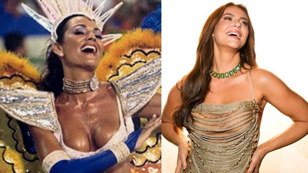 Ex-rainha da Imperatriz, Luiza Brunet aben�oa Paolla Oliveira no posto � Foto: Reprodu��o/Instagram