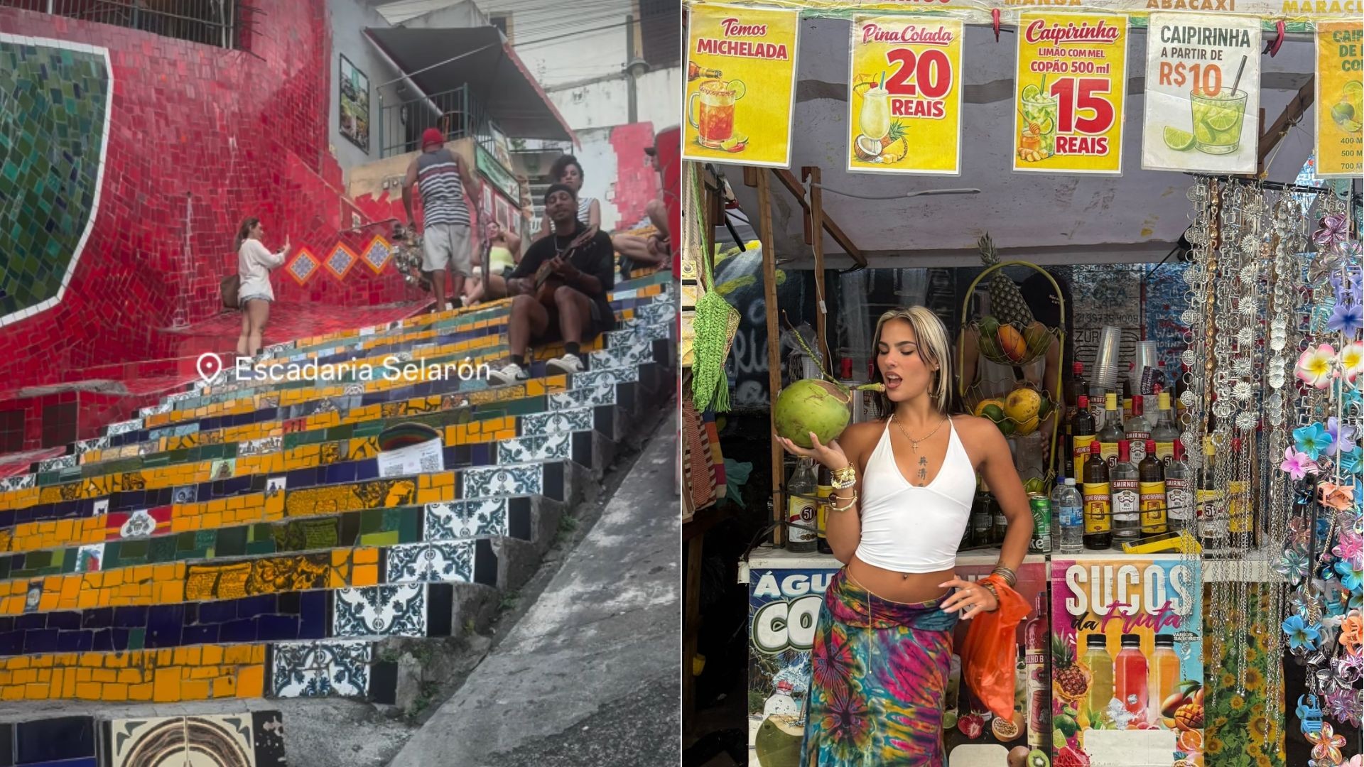 Dias depois do megashow, bailarina de Shakira turista pelo Rio de Janeiro