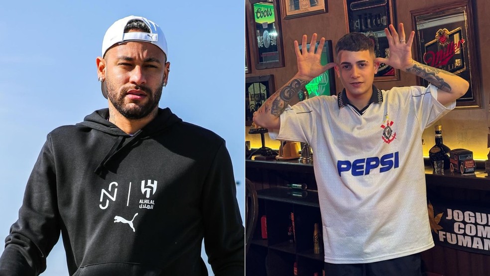 Neymar responde provocação de MC Hariel após Corinthians eliminar Santos no Campeonato Paulista — Foto: Reprodução/Instagram