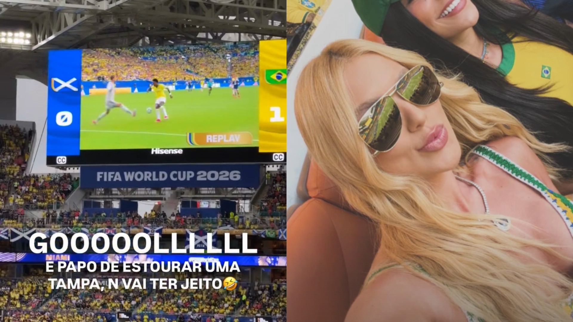 Vini Jr. dois gols contra a Escócia e Virginia comemora; veja reação