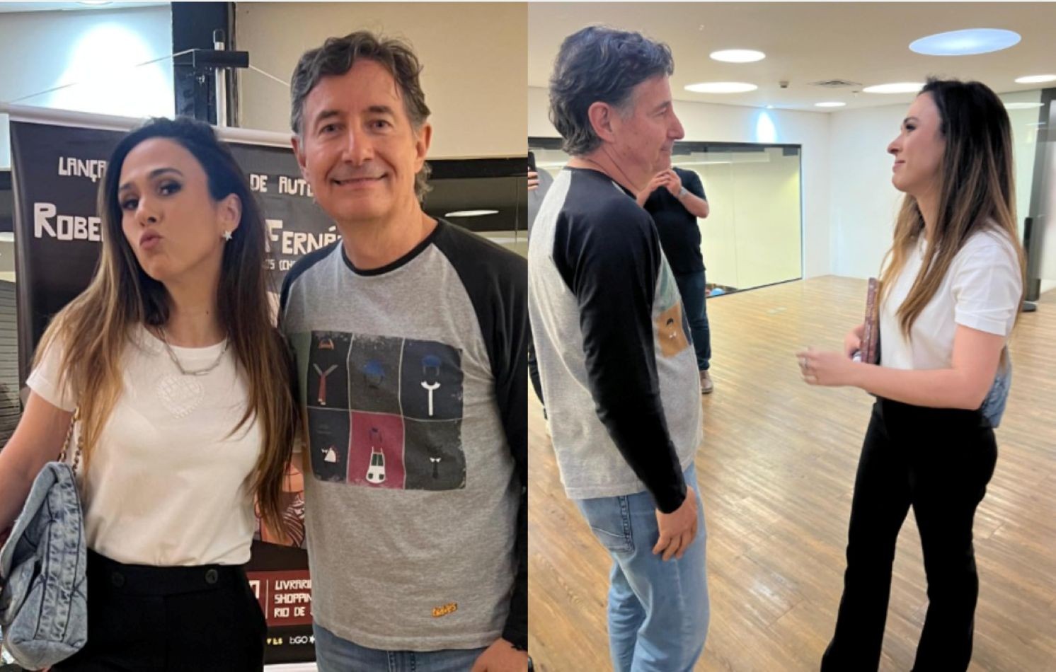 Tatá Werneck se encontra com filho do Chaves no Rio: 'Me deu tanta emoção'