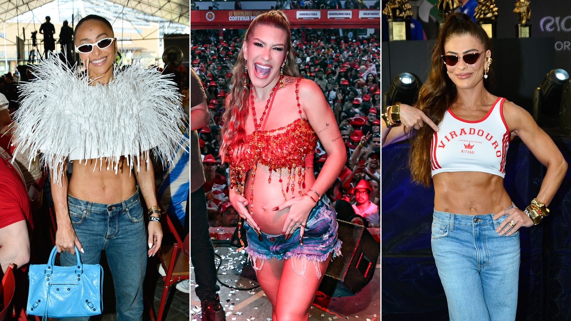 Carnaval 2026: looks com barriga de fora é tendência entre as famosas na apuração do Rio