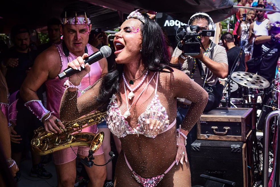 Gretchen no Carnaval de SP — Foto: Brazil News