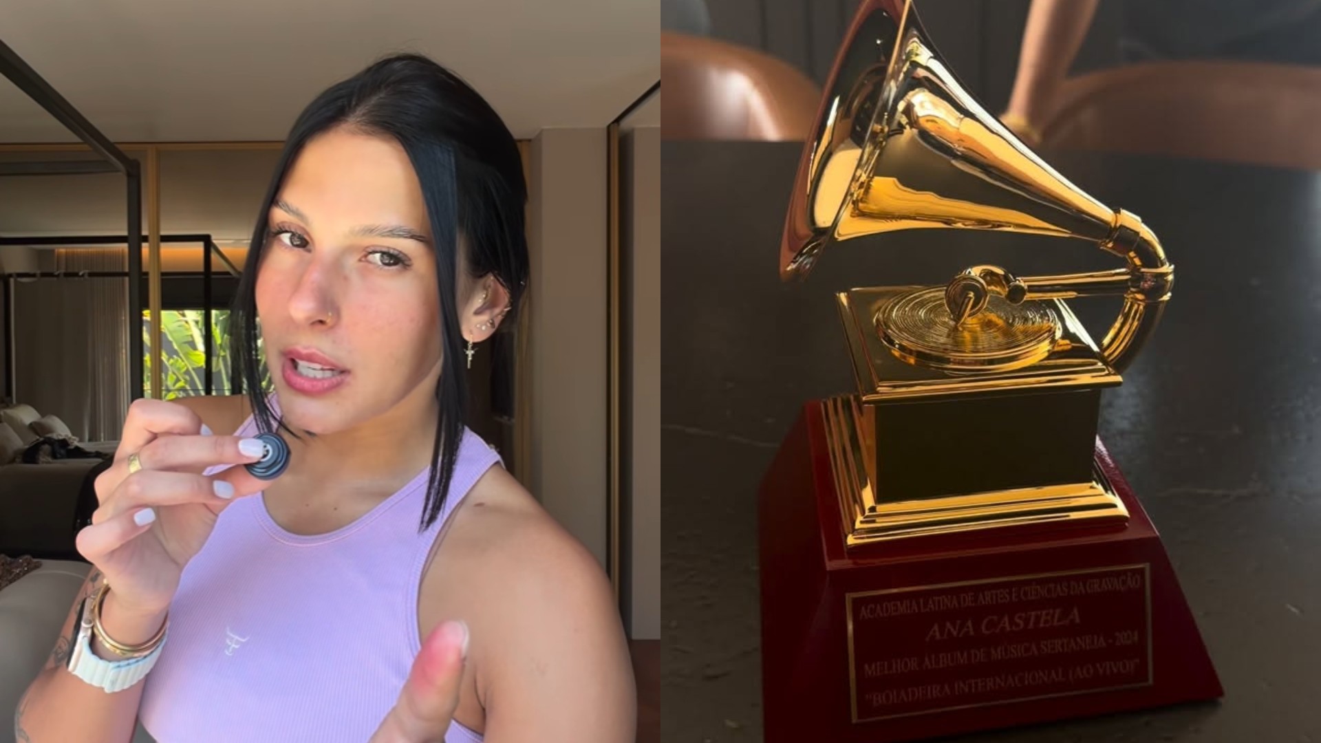 Ana Castela recebe Grammy Latino após dois anos: 'Saí de lá com as mãos abanando'