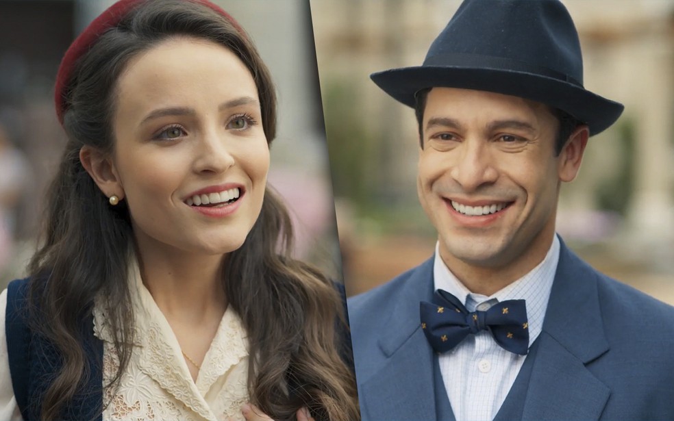 Estela (Larissa Manoela) e Celso (Rainer Cadete) se reencontram em Êta Mundo Melhor! — Foto: Globo
