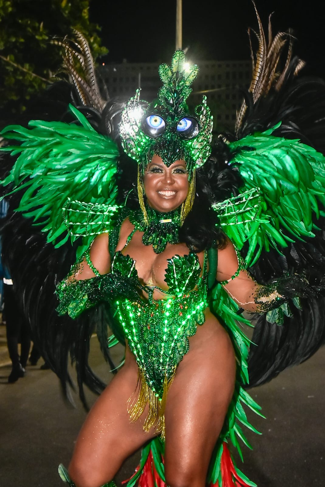 Musa da Unidos de Padre Miguel aposta em fantasia com efeitos especiais e 18 mil cristais