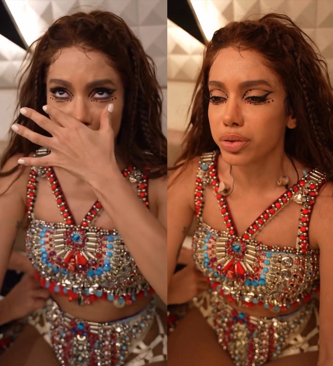 Anitta mostra bastidores de trio e choro após perrengues: 'Desesperada'