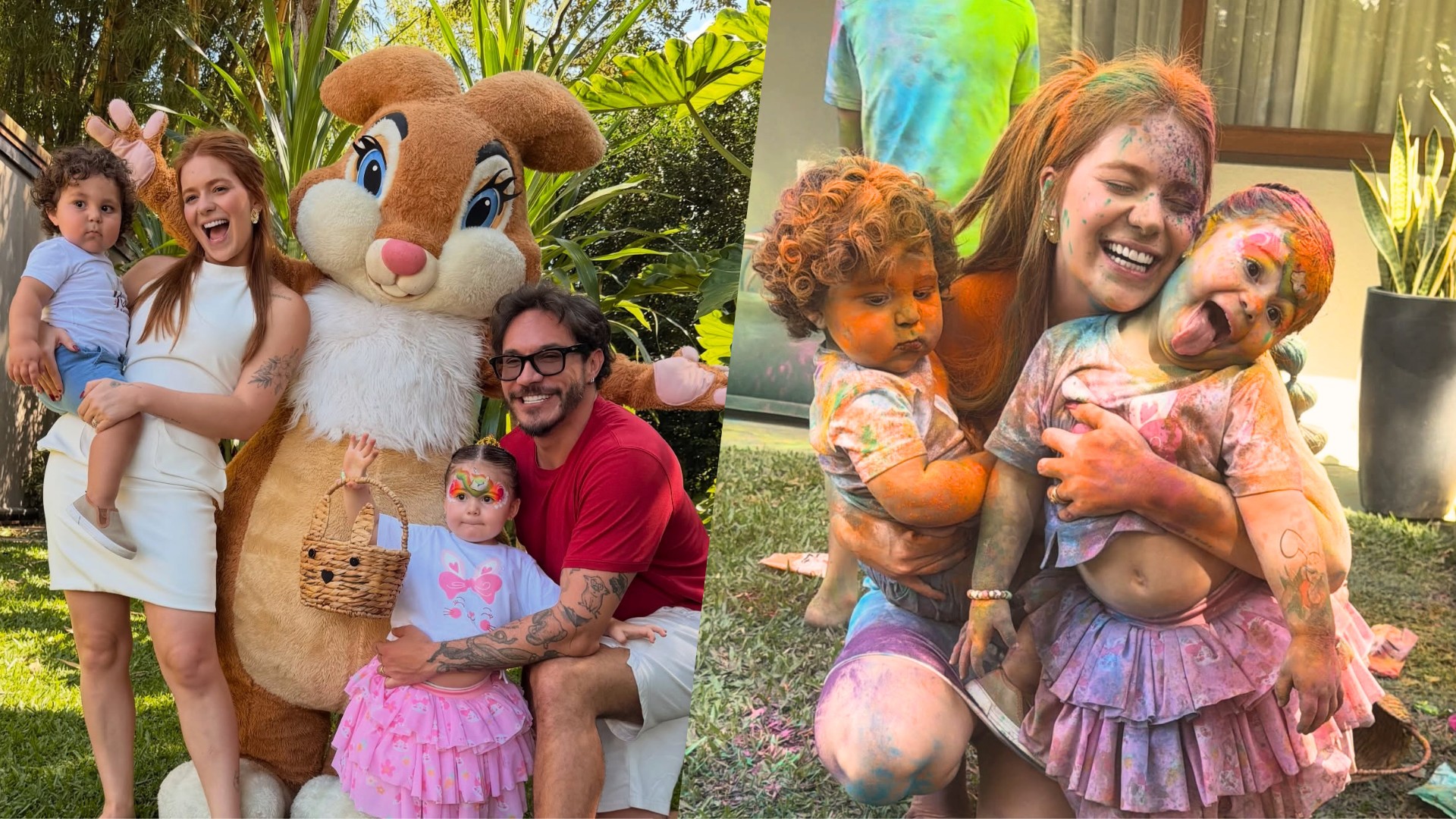 Viih Tube curte Páscoa em família e mostra filhos 'pintados' após caça aos ovos