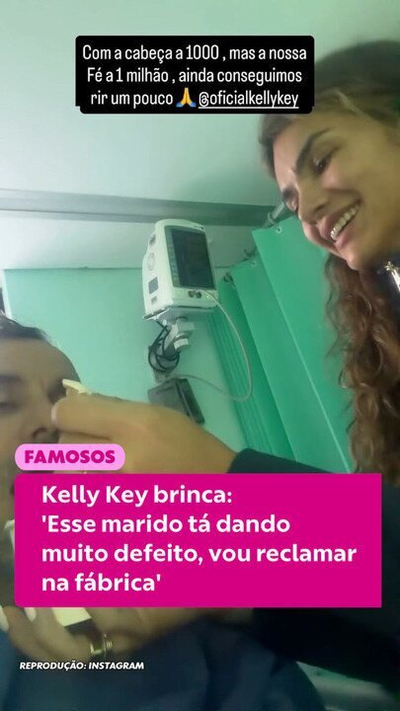 Após AVC de Mico Freitas, Kelly Key brinca: 'Esse marido tá dando muito defeito, vou reclamar na fábrica'