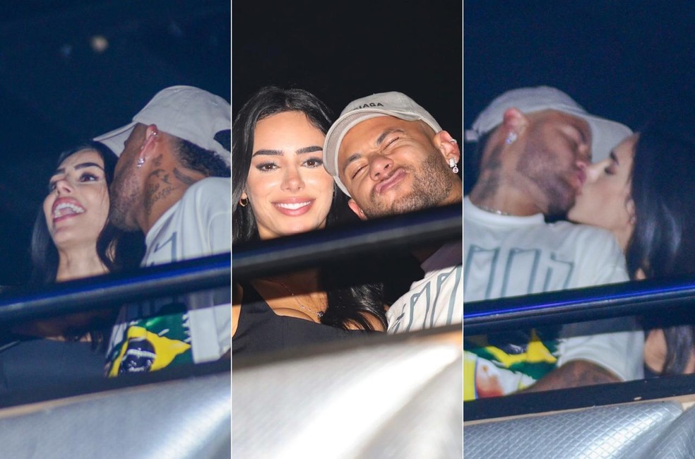 Neymar e Bruna Biancardi trocam beijos e esbanjam sorrisos e 'caretas' em noite a dois; veja fotos | TV & Famosos | gshow