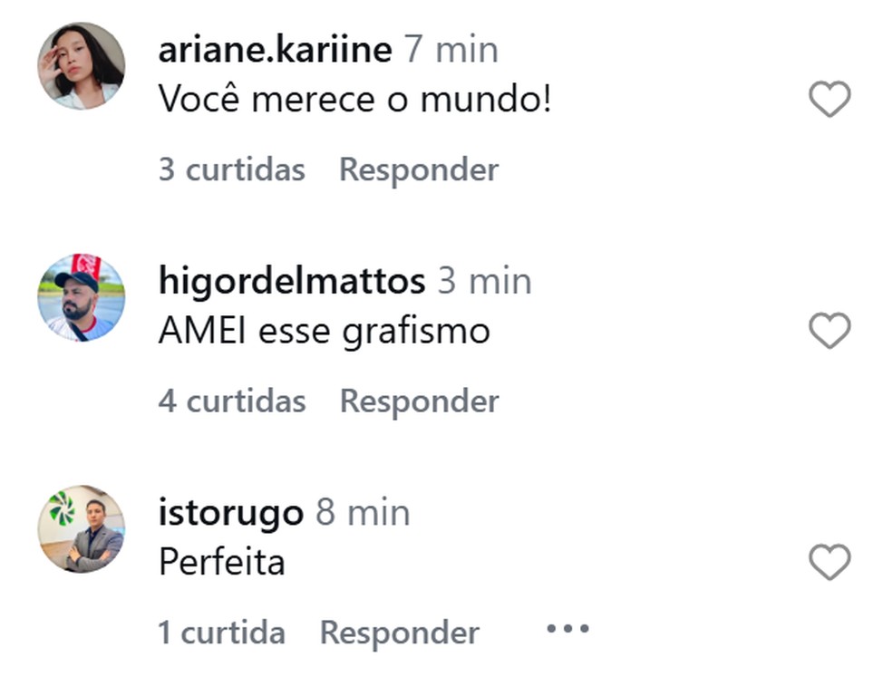 Fãs elogiam a publicação de Marciele — Foto: Reprodução/Instagram