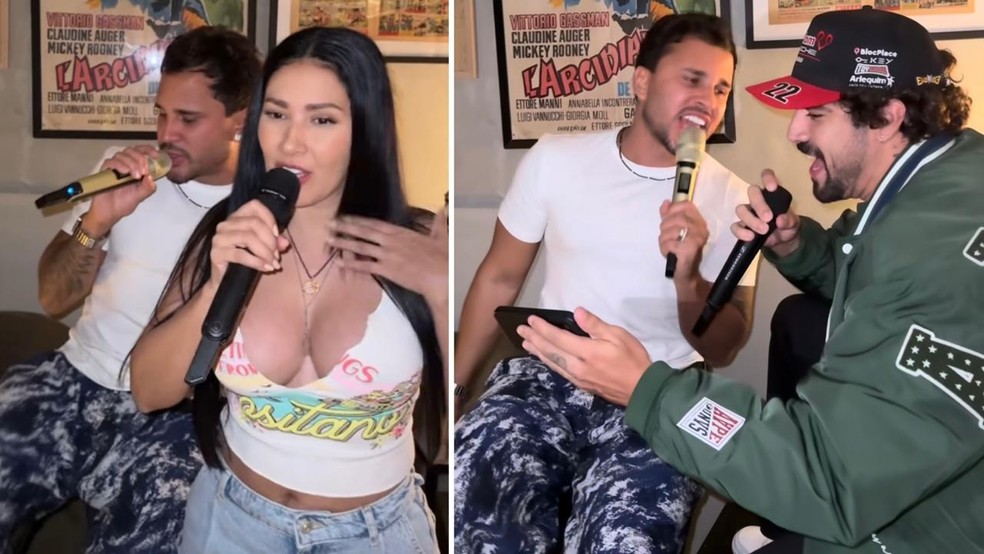 Afastada dos palcos, Simaria canta e Caio Castro 'tenta' em mansão de Lucas Guimarães e Carlinhos Maia — Foto: Reprodução/Instagram