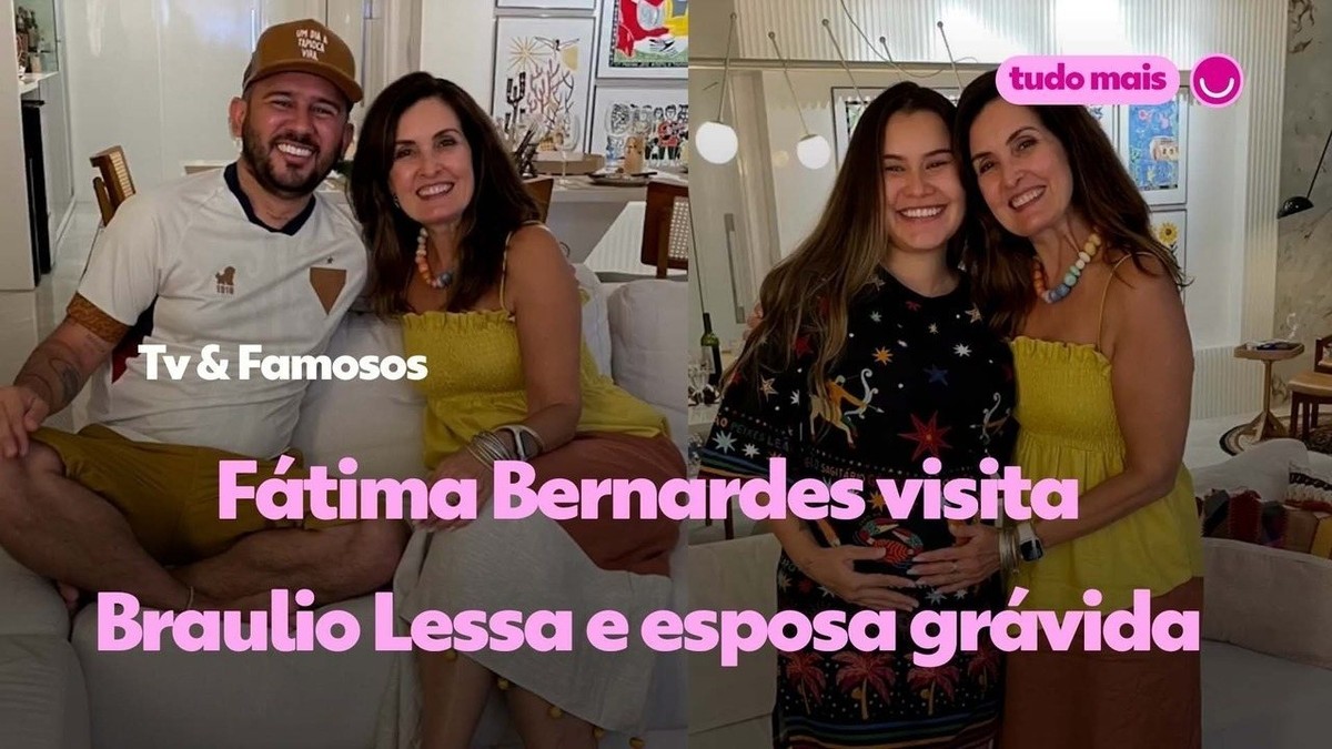 Fátima Bernardes visita Bráulio Bessa e esposa grávida: 