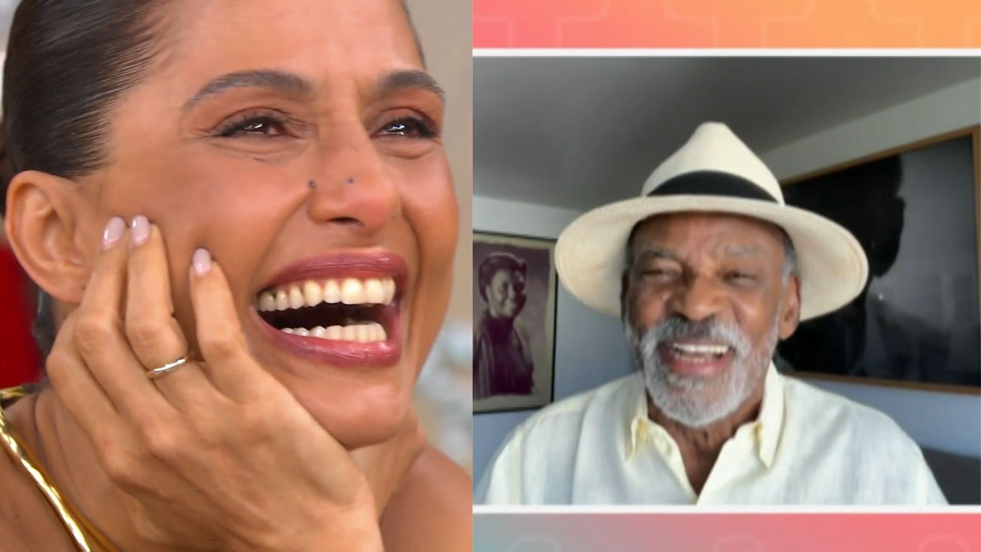 Camila Pitanga chora com recado do pai, Antonio Pitanga, e fala da melhora da mãe, Vera Manhães: 'Fase bonita'