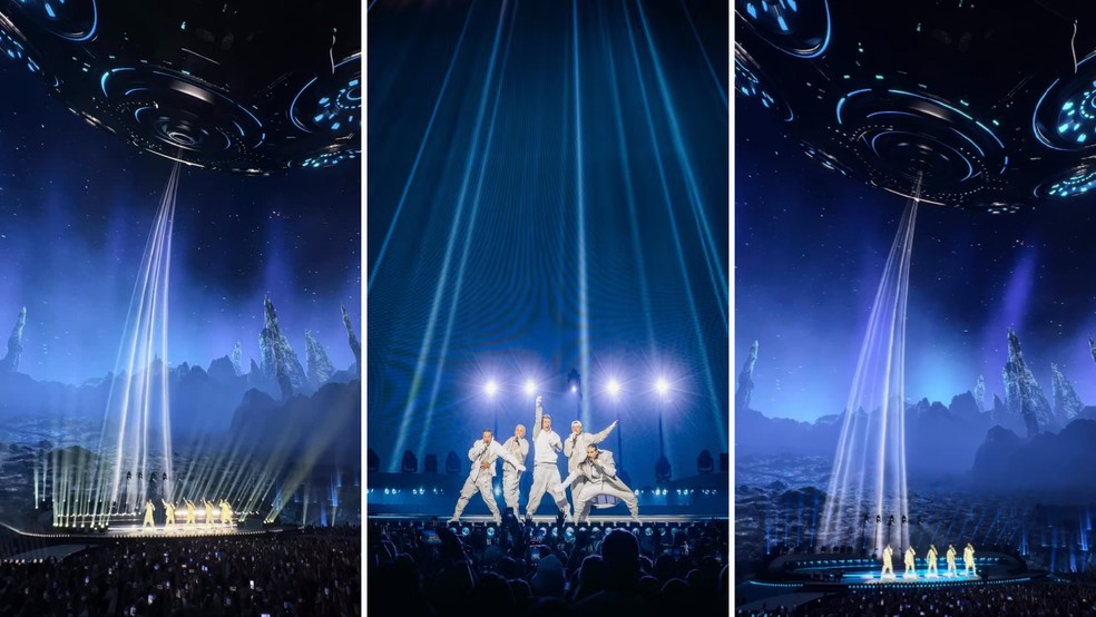 Abertura de novo show dos Backstreet Boys viraliza e leva web à loucura: 'Maior boyband da história' — Foto: Reprodução/Instagram