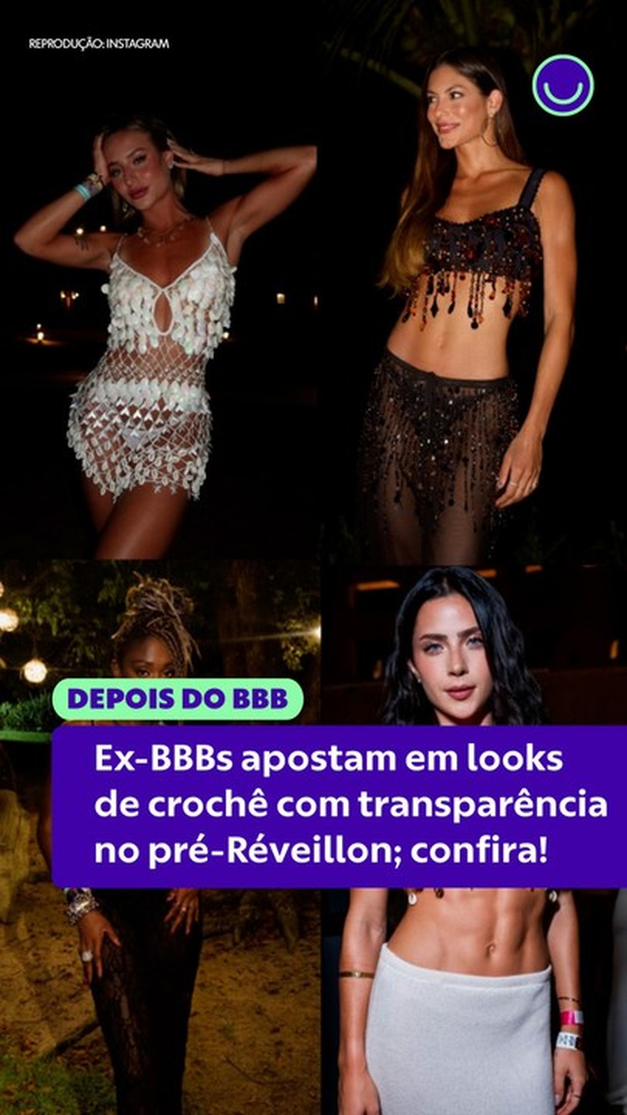 Ex-BBBs apostam em looks de crochê com transparência no pré-Réveillon; confira!