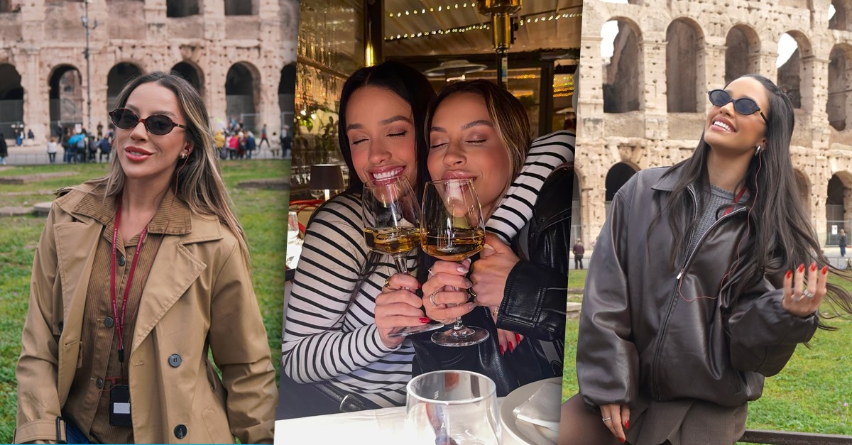 Após perrengue em viagem, Renata e Eva mostram dia de turista na Itália; veja fotos