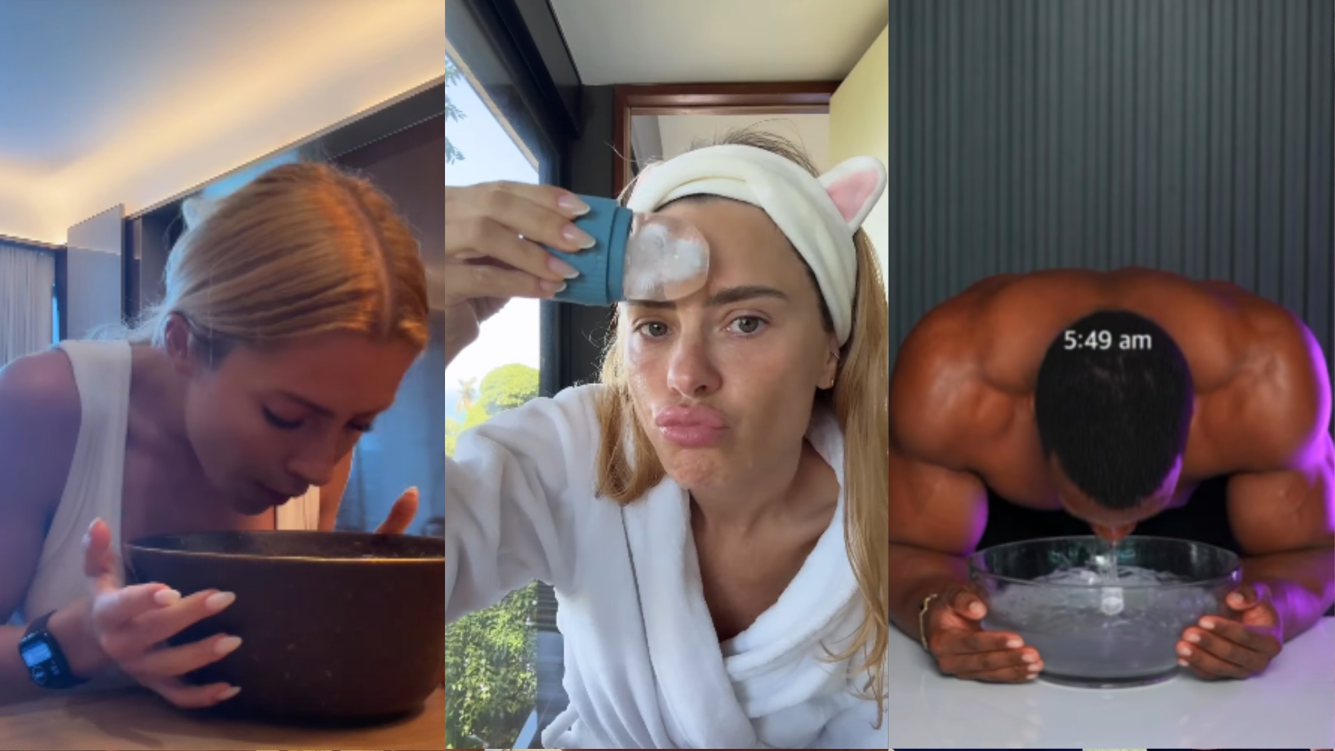Trend de skincare com imersão de rosto no gelo bomba entre influenciadores; saiba como funciona
