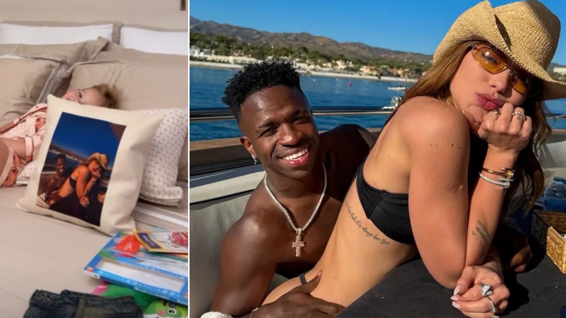 Virginia Fonseca deixa escapar almofada com o rosto de Vini Jr.