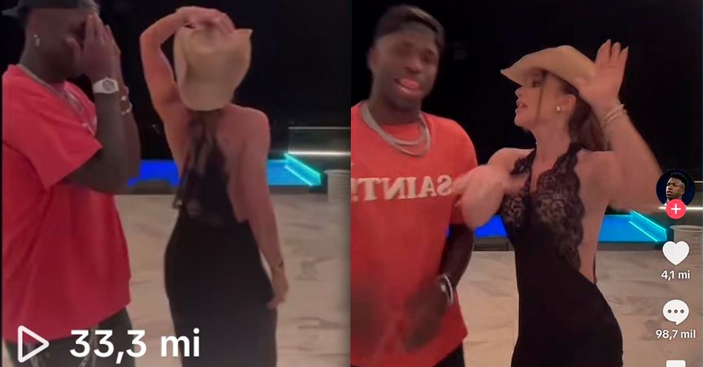 Vídeo de Virginia e Vini Jr. atinge 33 milhões de visualizações — Foto: TikTok