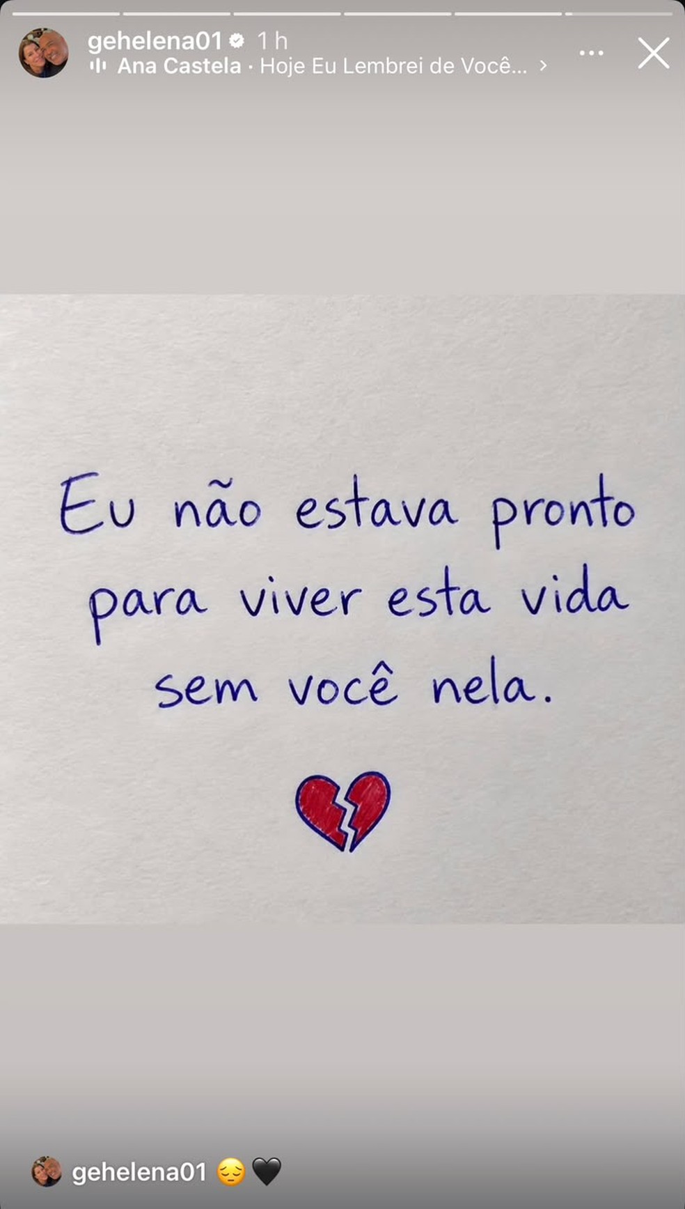 Viúva de Rick lamenta saudades do cantor — Foto: Instagram