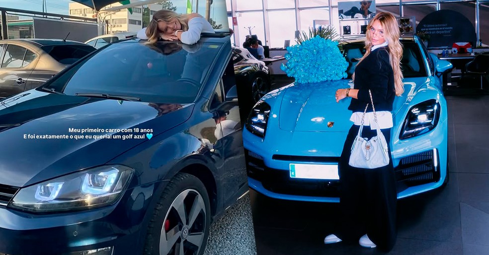 Gabriely Miranda relembra seu primeiro carro, 100 vezes mais barato que Porsche que comprou — Foto: Instagram
