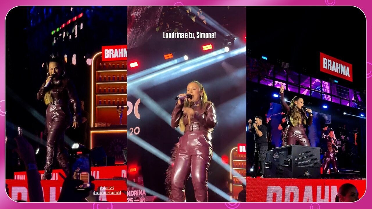 Após perder 30kg, Simone Mendes arrasa com look de couro em show na ExpoLondrina