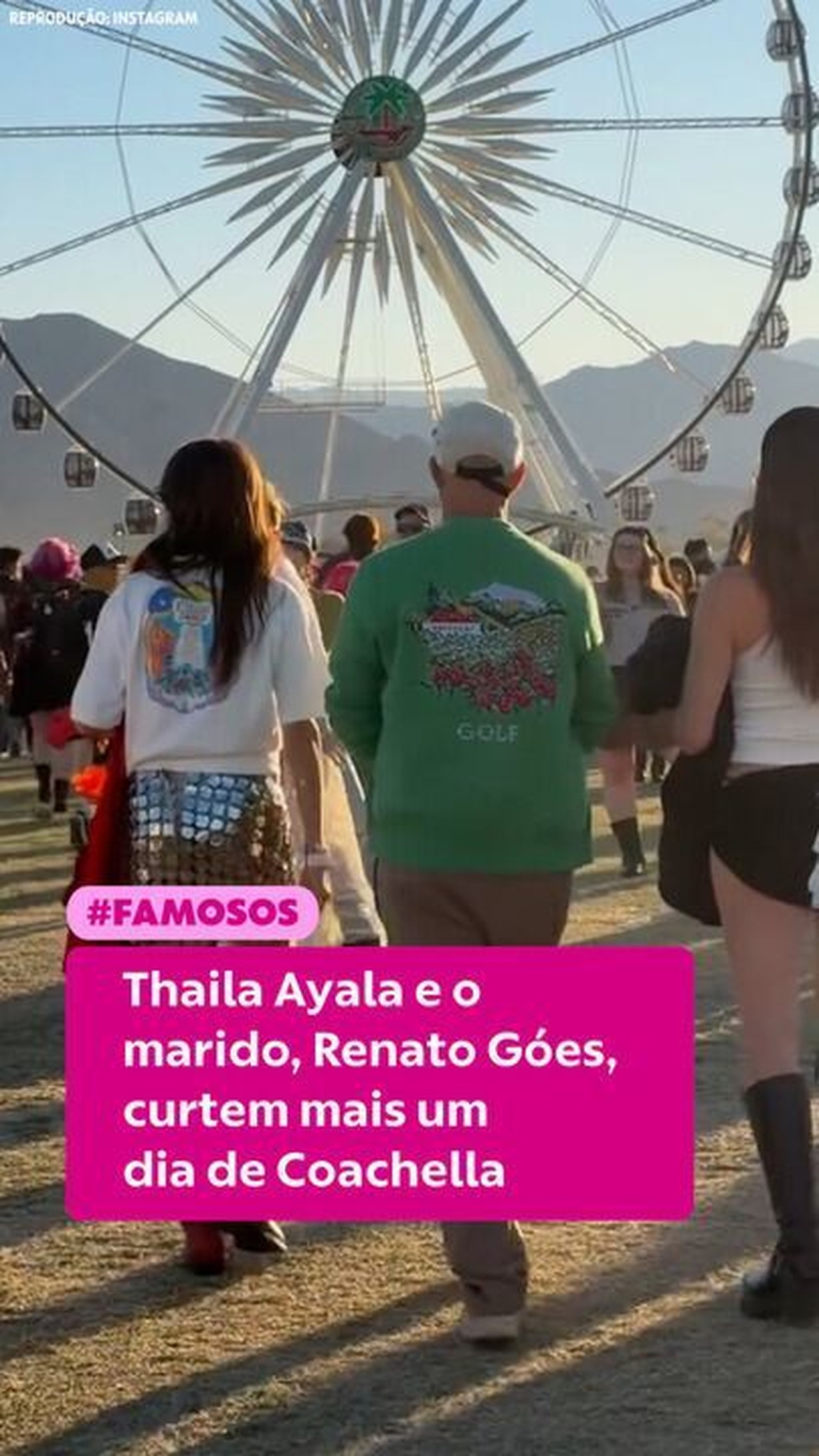 Thaila Ayala e Renato Góes curtem mais um dia de Coachella na celebração dos 40 anos da atriz: 'Bora que tem mais'