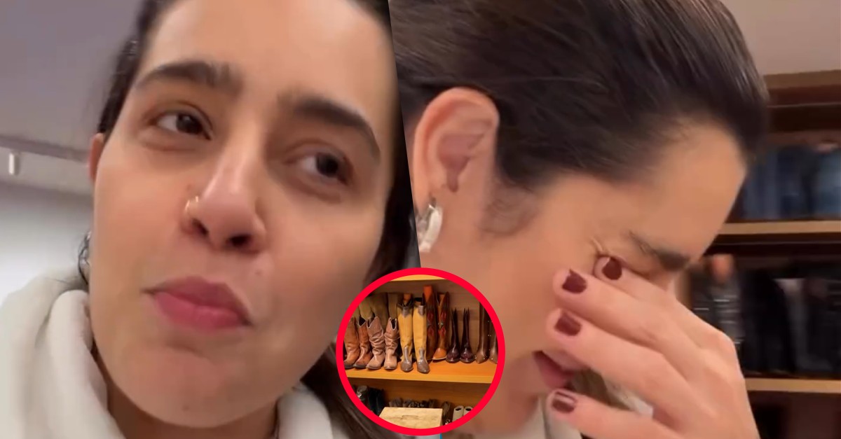 Lauana Prado exibindo seu closet cheio de botas e chapéus