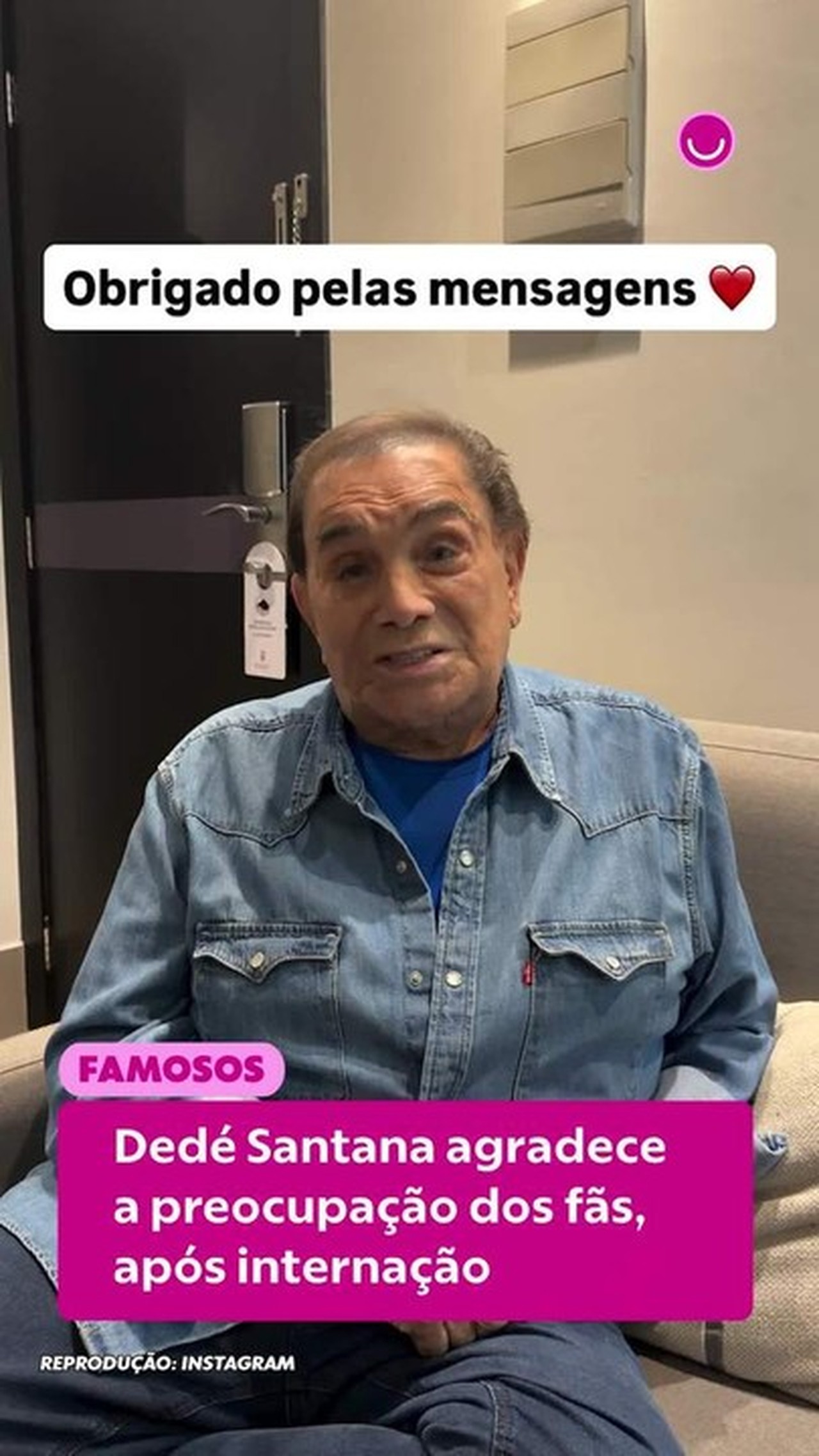 Dedé Santana tem alta de hospital em Goiânia após oscilação de pressão