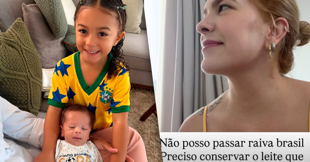 Lore Improta encanta com os filhos torcendo pela Seleção e brinca: 'Não posso passar raiva, Brasil'