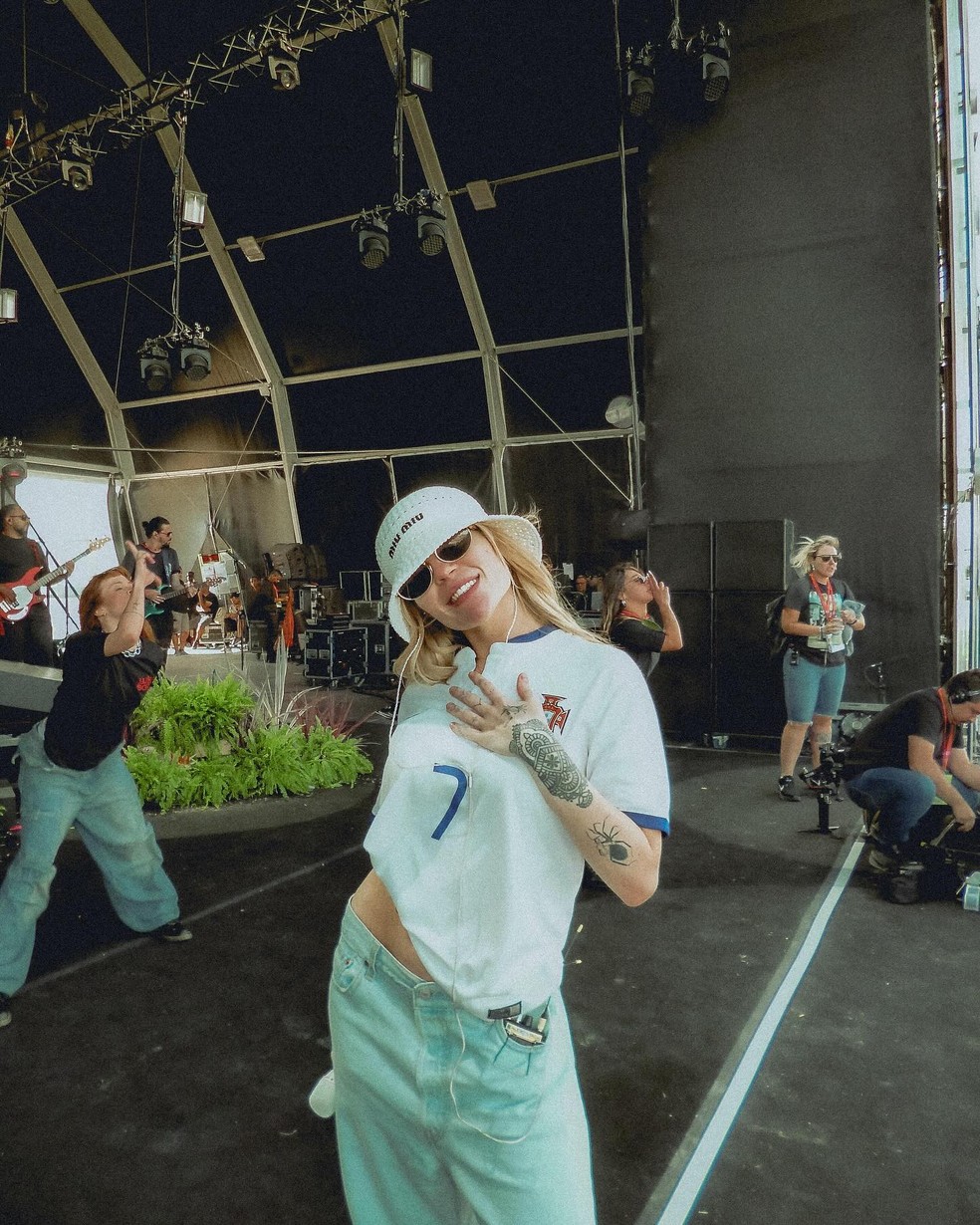 Luísa Sonza nos bastidores do Rock in Rio Lisboa — Foto: Reprodução/Instagram