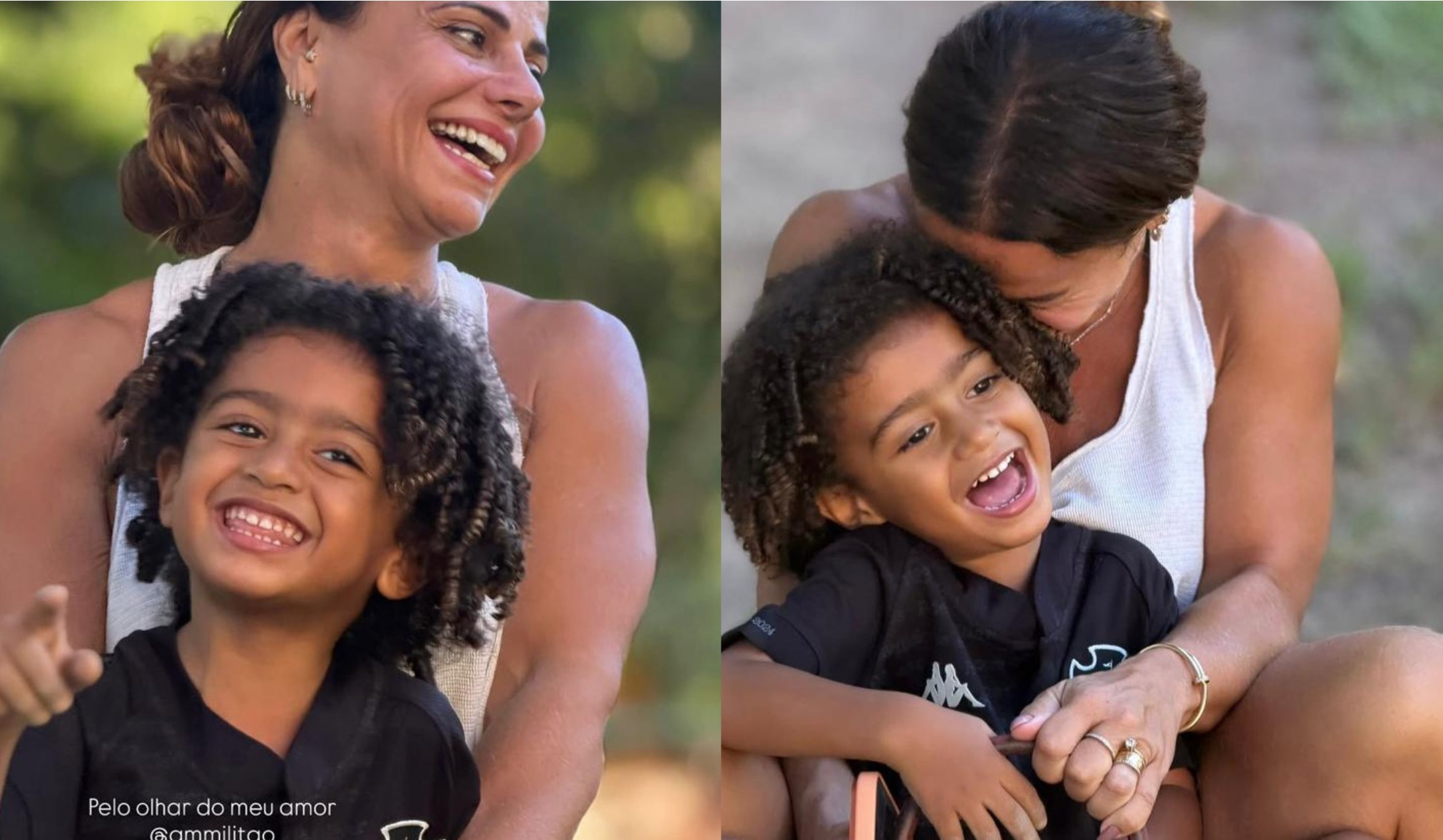 Viviane Araújo posa com o filho em cliques feitos pelo marido e se derrete: 'Pelo olhar do meu amor'